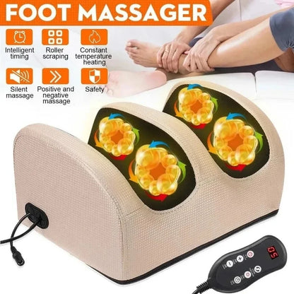 Electric Foot Massager with Heat & Rolling Kneading