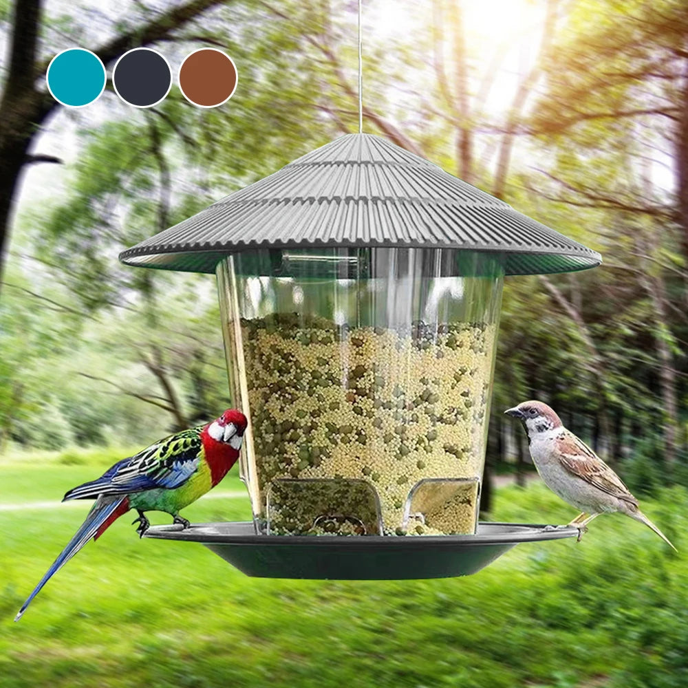Decorative garden bird feeder