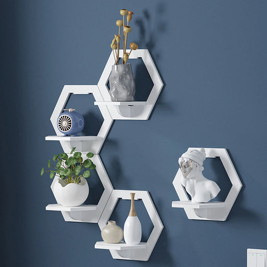 Hexagon wall shelf