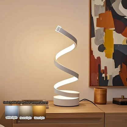 Spiral LED Table Lamp | Modern Design Ambient Lighting