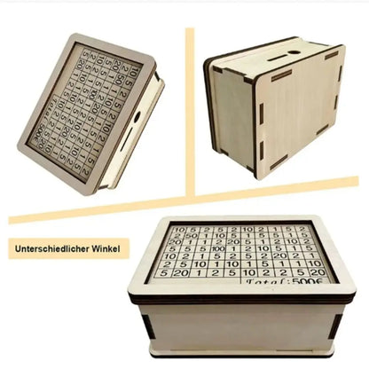 Wooden Money Saving Box with Goal Counter