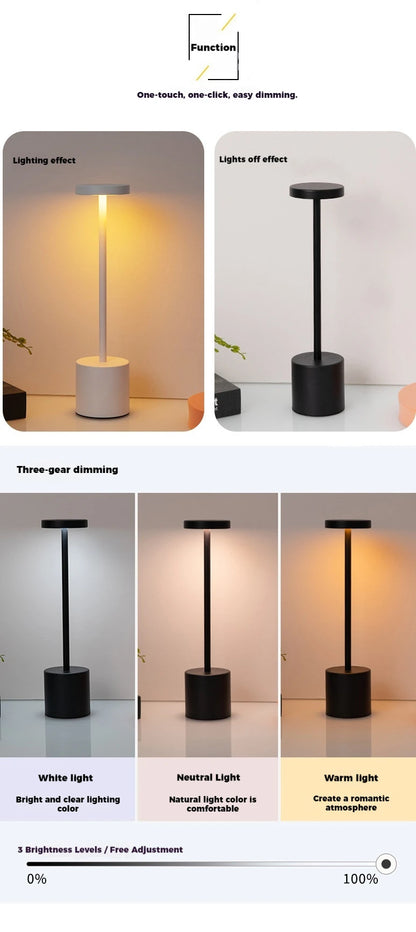 Cordless LED Table Lamp – Portable Retro Light for Outdoor, Bar, Restaurant Ambiance