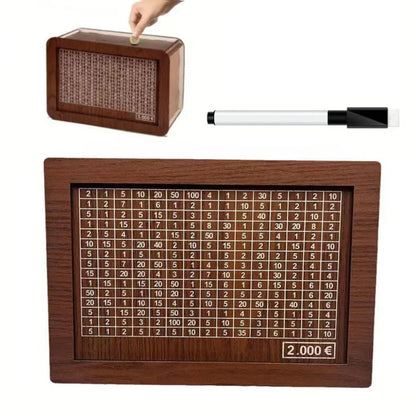 Wooden Money Saving Box with Goal Counter