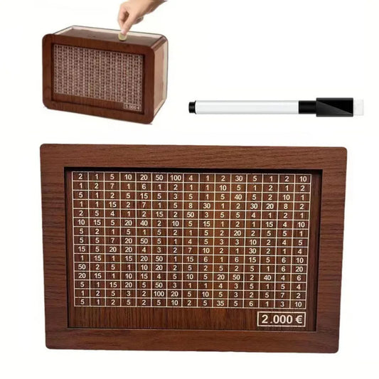 Wooden Money Saving Box with Goal Counter