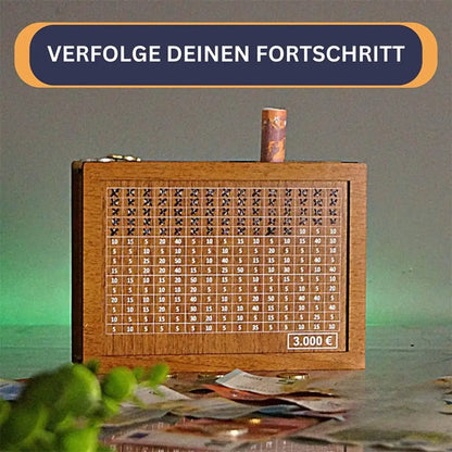 Wooden Money Saving Box with Goal Counter