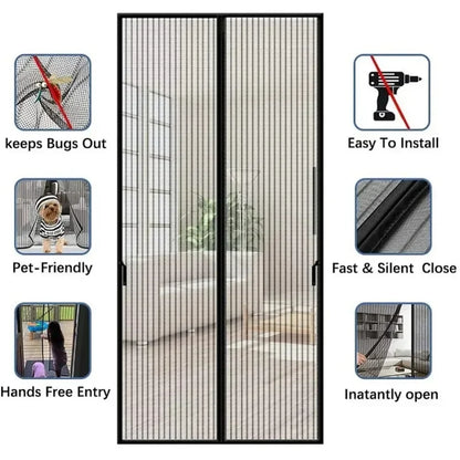 Magnetic Mosquito Door Screen Mesh Curtain Auto Closing Insect Fly Bug Protector