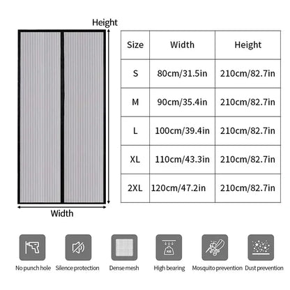 Magnetic Mosquito Door Screen Mesh Curtain Auto Closing Insect Fly Bug Protector