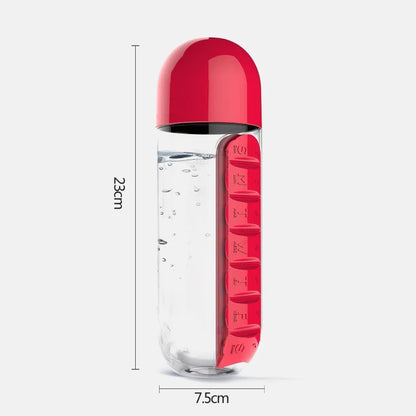 2-in-1 Pill Organizer Water Bottle