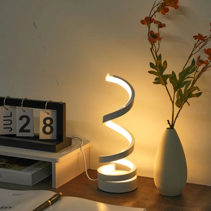 Spiral LED Table Lamp | Modern Design Ambient Lighting