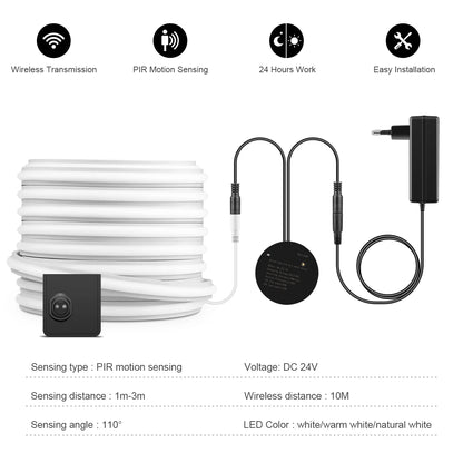 Motion Sensor LED Strip Night Light for Stairs & Corridor