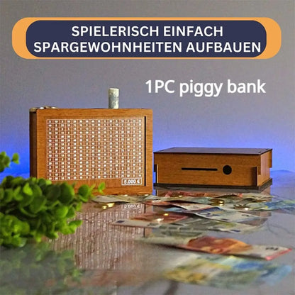Wooden Money Saving Box with Goal Counter
