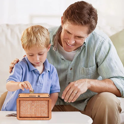 Wooden Money Saving Box with Goal Counter