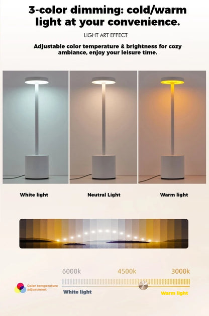 Cordless LED Table Lamp – Portable Retro Light for Outdoor, Bar, Restaurant Ambiance