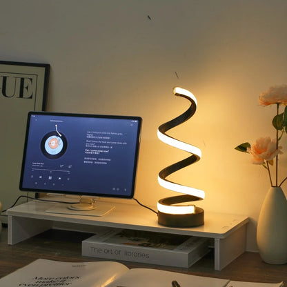 Spiral LED Table Lamp | Modern Design Ambient Lighting