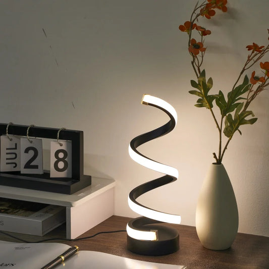 Spiral LED Table Lamp | Modern Design Ambient Lighting