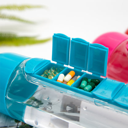 2-in-1 Pill Organizer Water Bottle